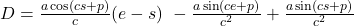  D = \frac{a \cos(cs+p)}{c} (e-s)\ - \frac{a \sin(ce+p)}{c^2} + \frac{a \sin(cs+p)}{c^2} 